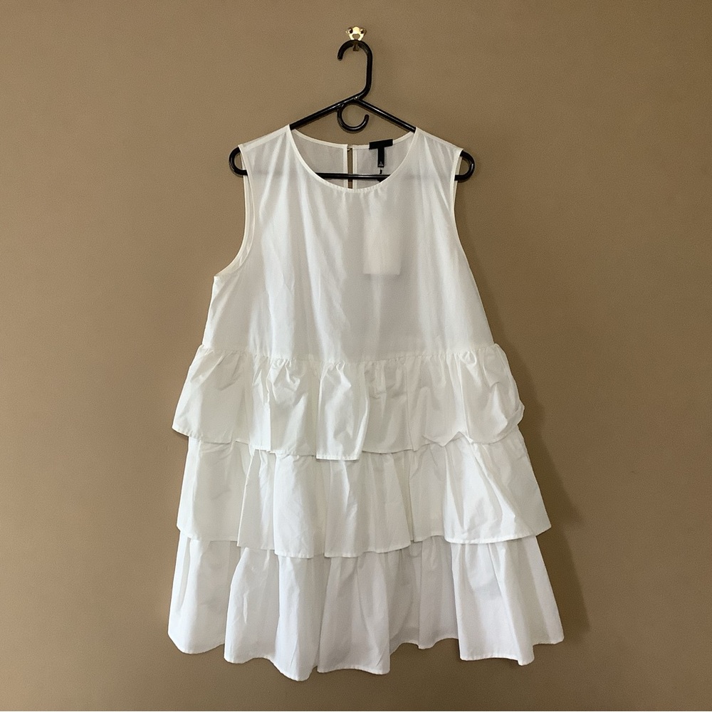 White Sleeveless Tiered Dress New
